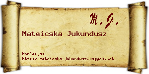 Mateicska Jukundusz névjegykártya